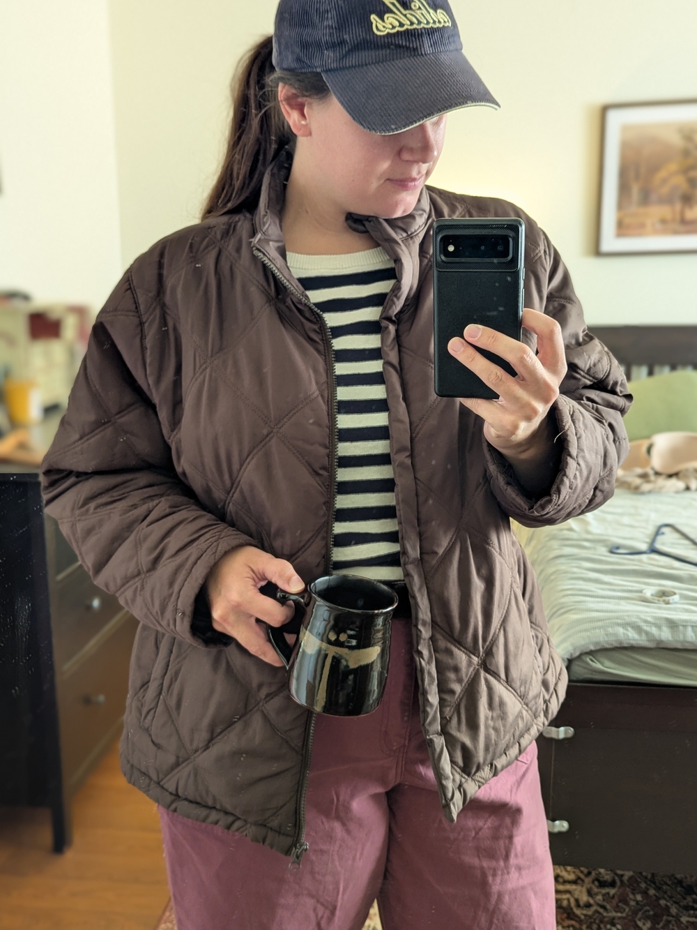 Quilted Brown Puffer Jacket